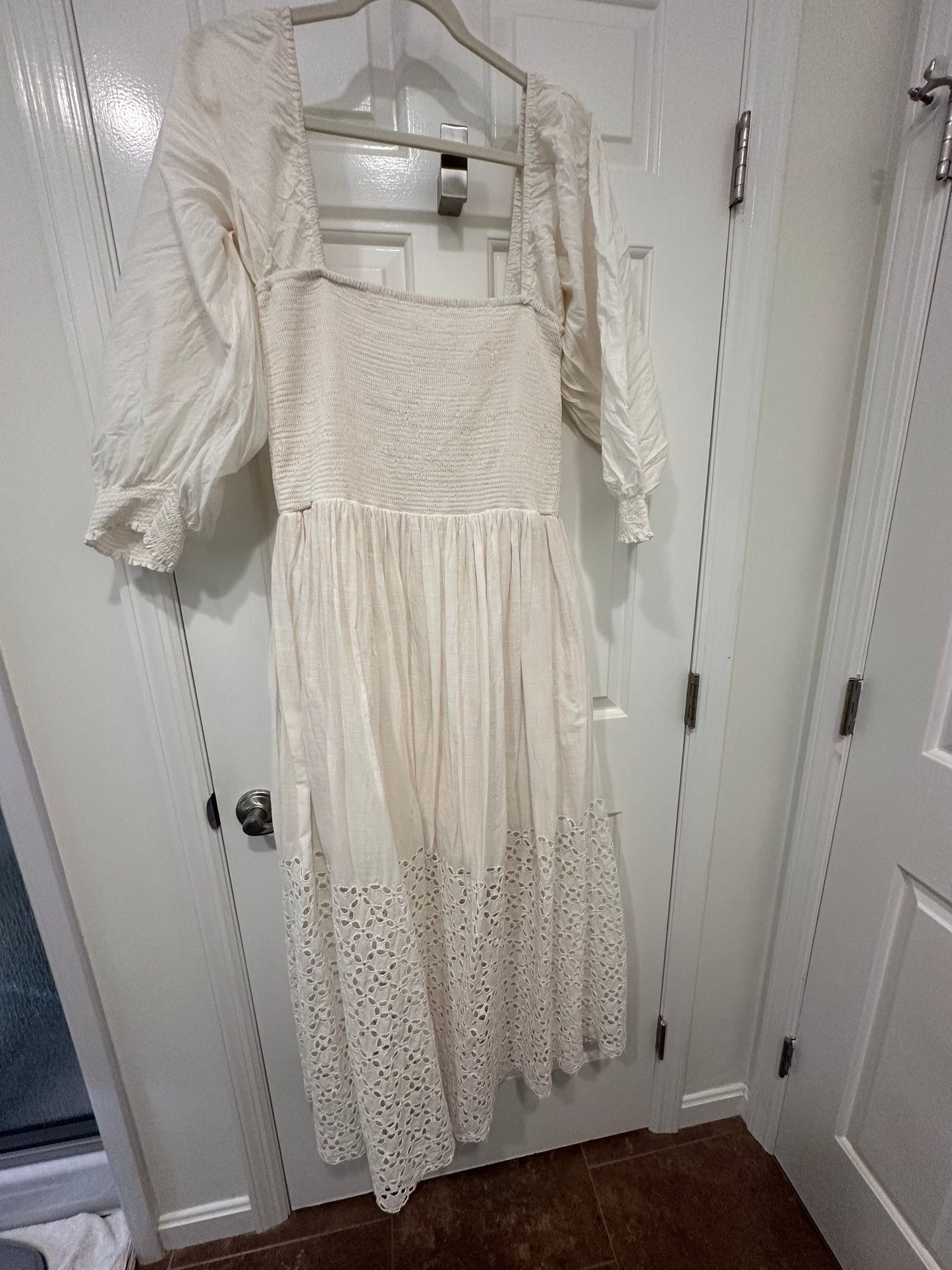 #85 Free People White Perfect Storm Midi Dress, Women’s XL