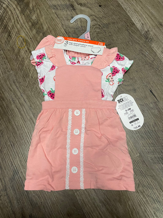 New baby girl 0-3 month strawberry 3 piece set