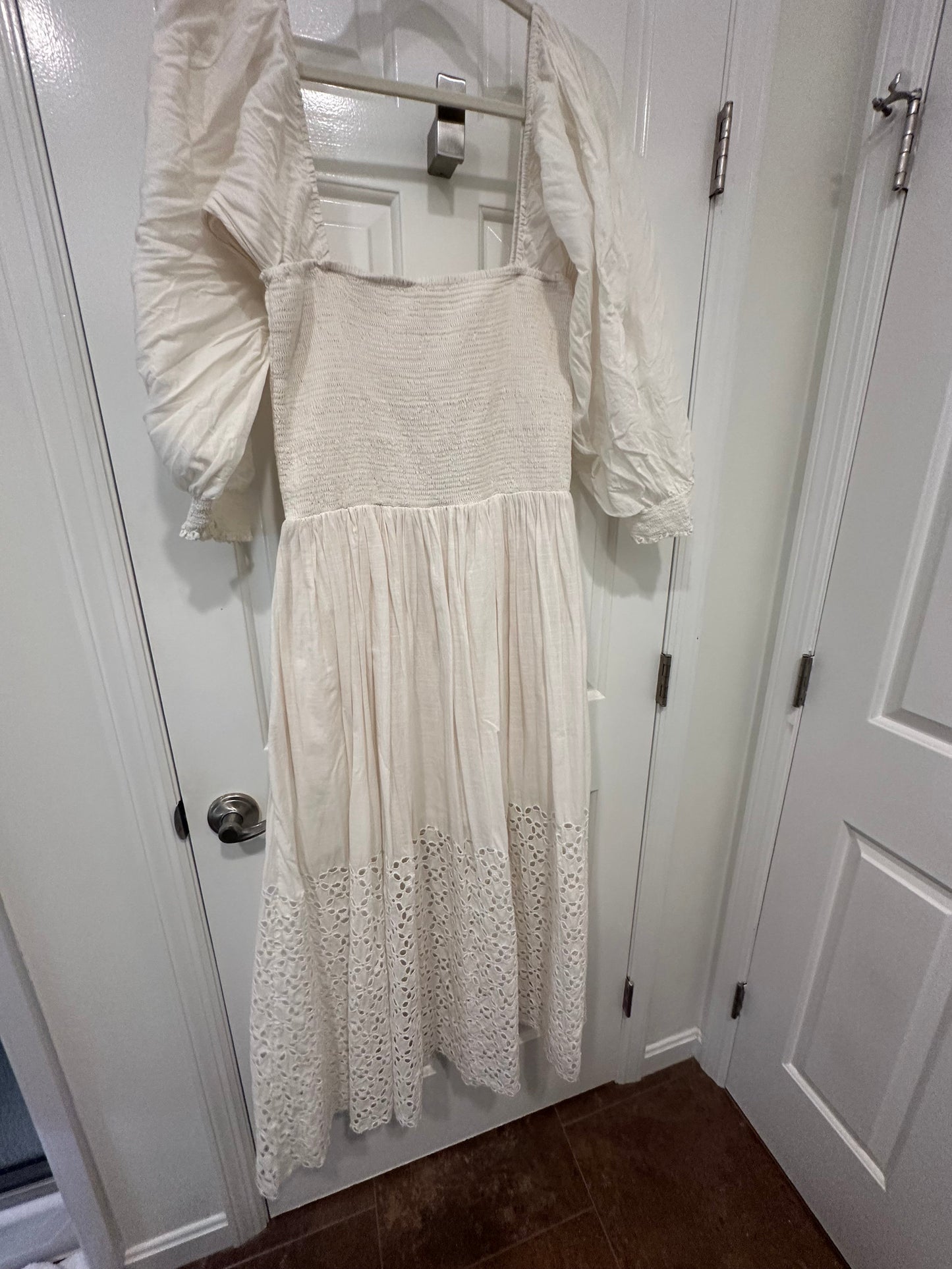 #85 Free People White Perfect Storm Midi Dress, Women’s XL