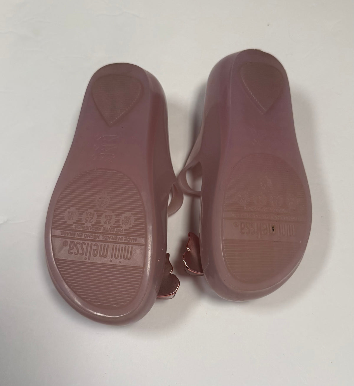 #141 Girls Shoe Size 10 Mini Melissa Butterfly Pink Shoes with Velcro Strap