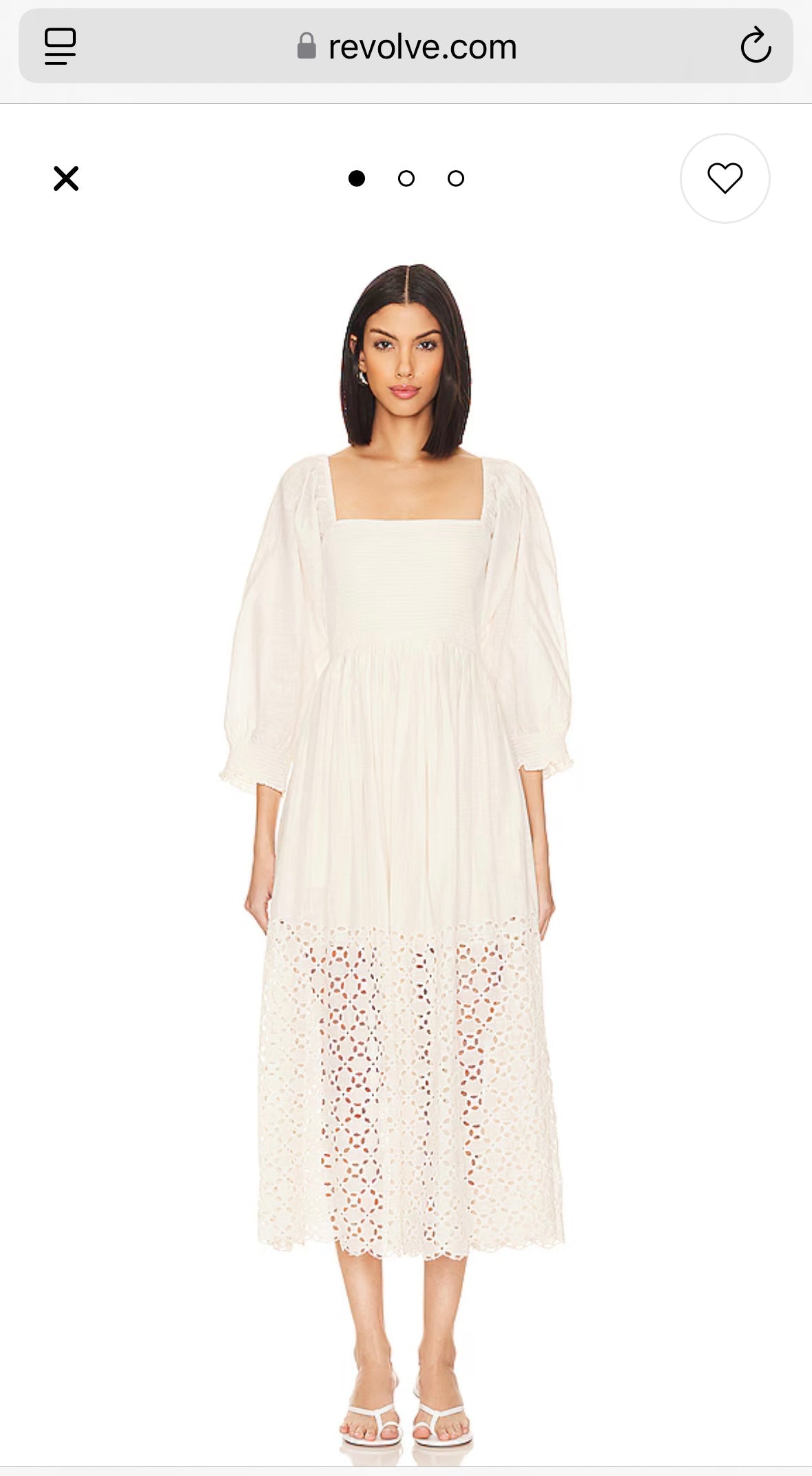 #85 Free People White Perfect Storm Midi Dress, Women’s XL