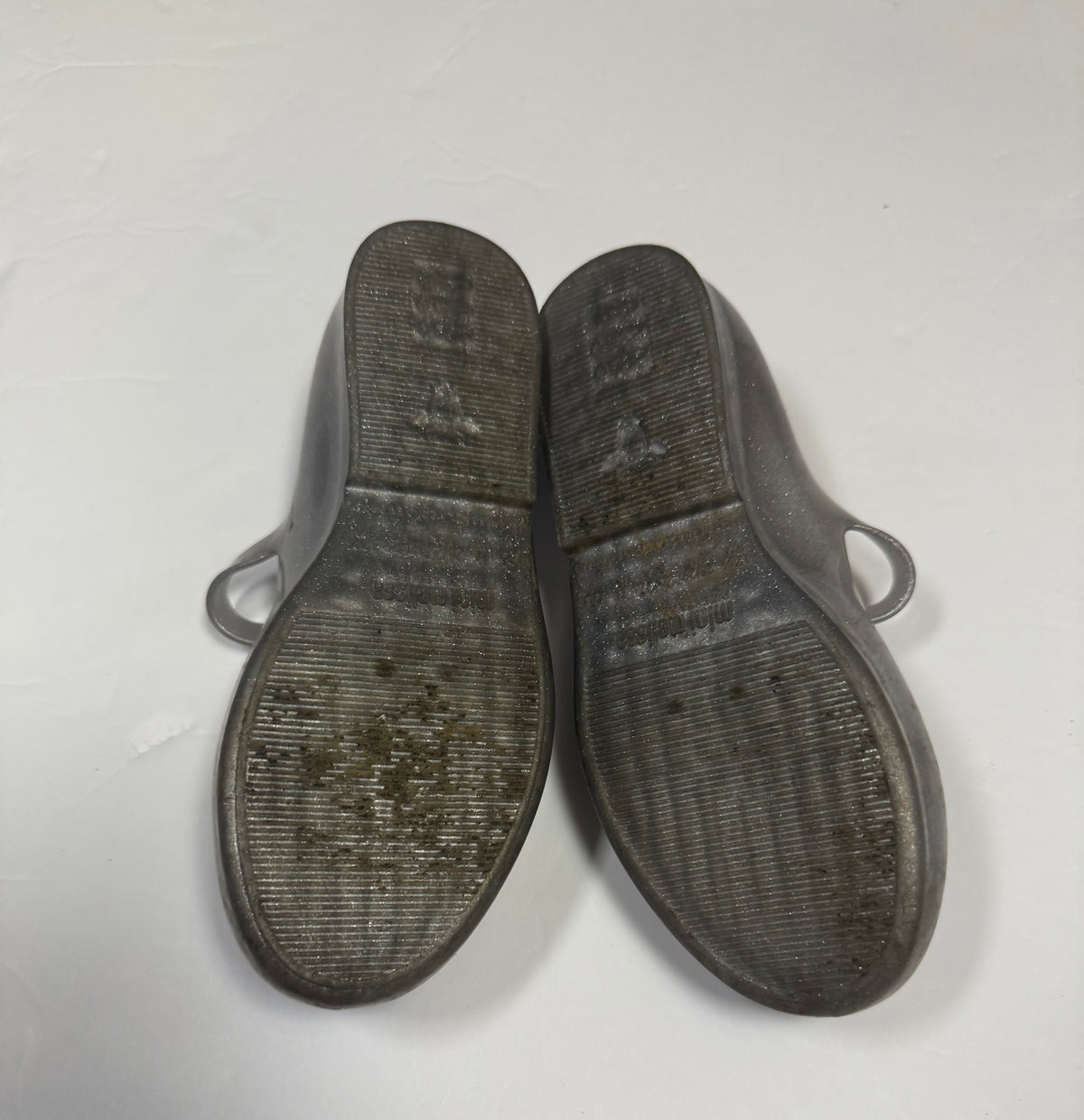 #141 Girls Shoe Size 11 Mini Melissa Cinderella  Shoes with Velcro Strap