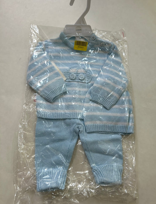 #200 Baby boy infant 0-3 month NWT light blue with car outfit