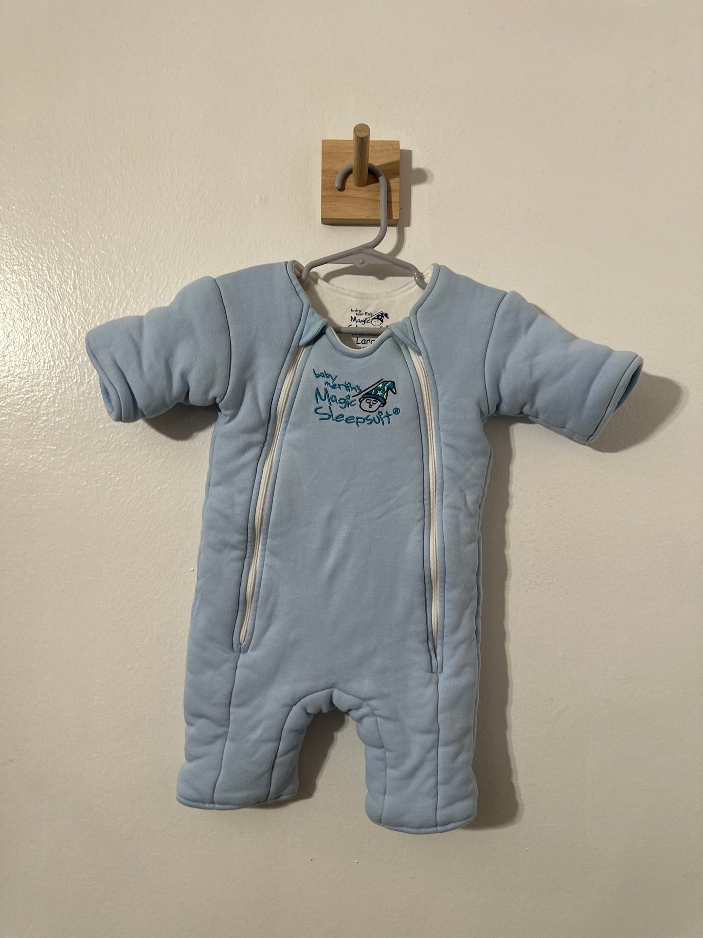 #144 Magic Merlin Baby Blue Sleep Suit Transition Large 6-9 Months