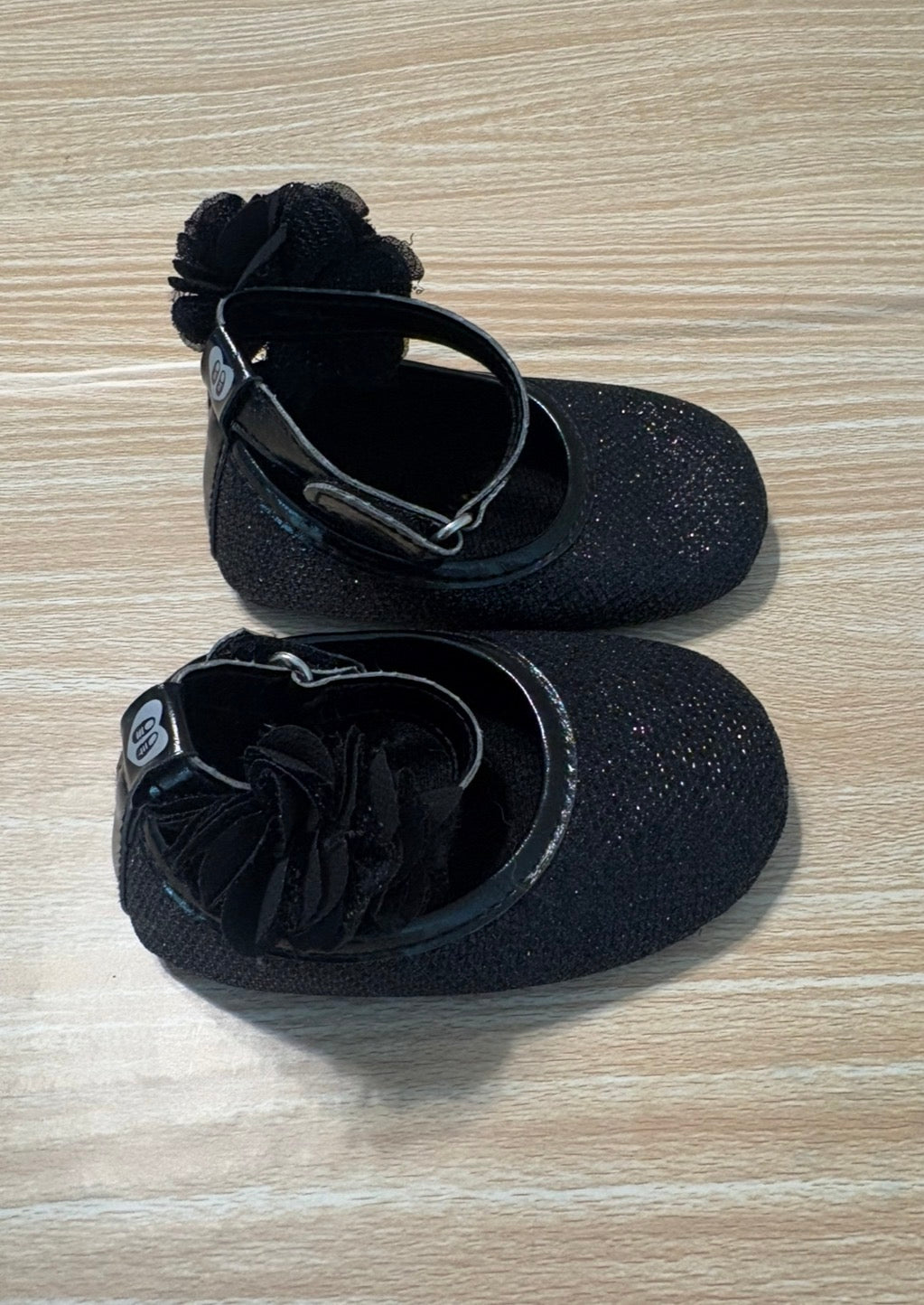 Seller #196 Baby Girl Black Sparkle Mary Jane Dress Shoes Size 9-12 Months