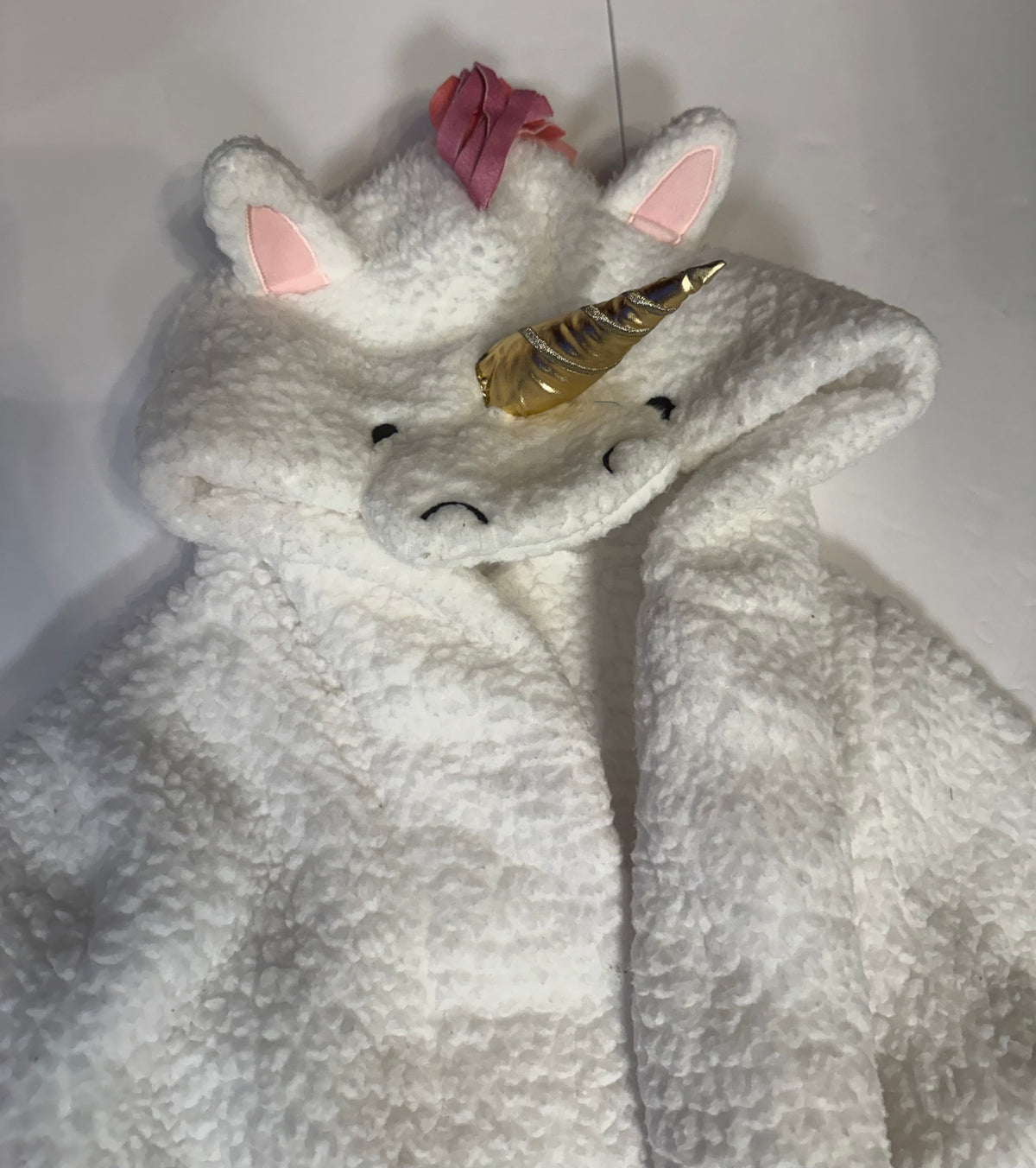 #141 Girls 4-6 Pottery Barn Unicorn Robe with matching medium (size 10-12) slippers 2 of 2 available