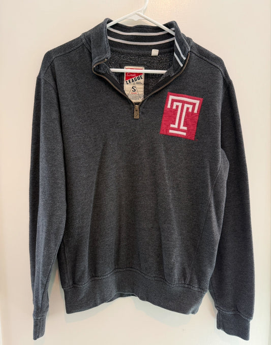 #146 - REDUCED Temple University Adult Small Gray Quarter Zip