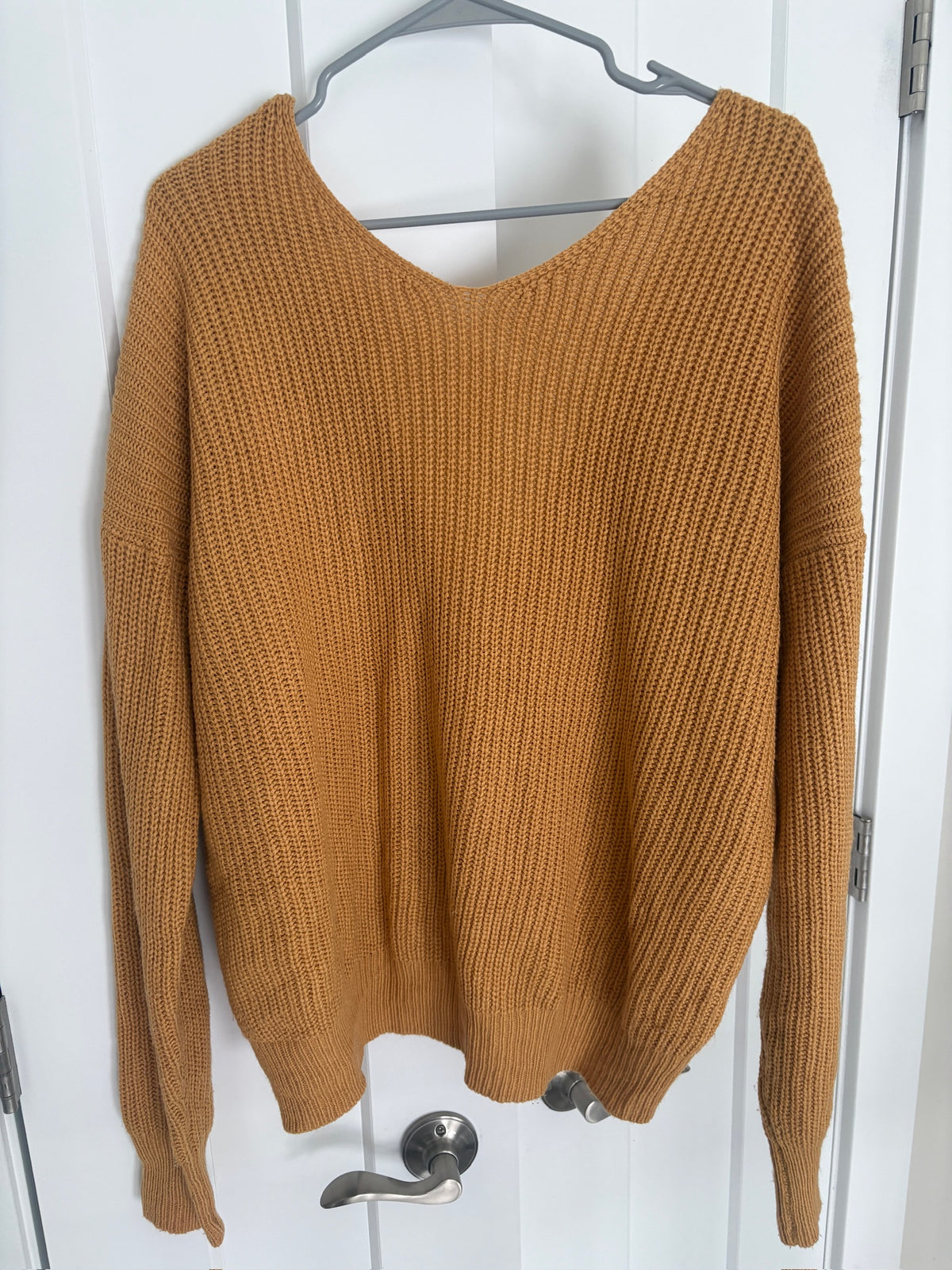 Seller #105 - Women's Large Hayden Mustard Twist Back Sweater GUC to VGUC