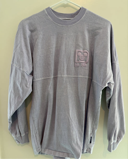 #146 - REDUCED Disney Adult OVERSIZED XS Long Sleeve Shirt, Lilac Purple
