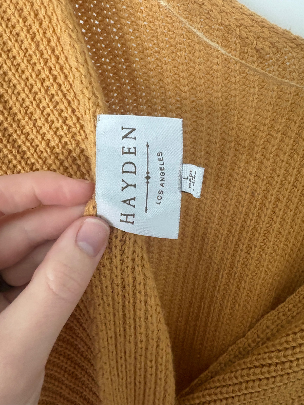 Seller #105 - Women's Large Hayden Mustard Twist Back Sweater GUC to VGUC