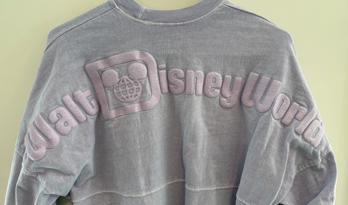 #146 - REDUCED Disney Adult OVERSIZED XS Long Sleeve Shirt, Lilac Purple