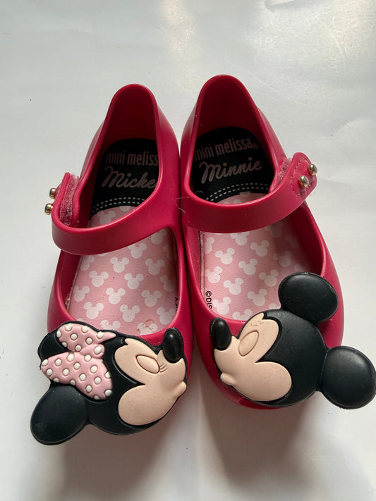 REDUCED #116 Mini Melissa Mickey and Minnie shoes girls size 5