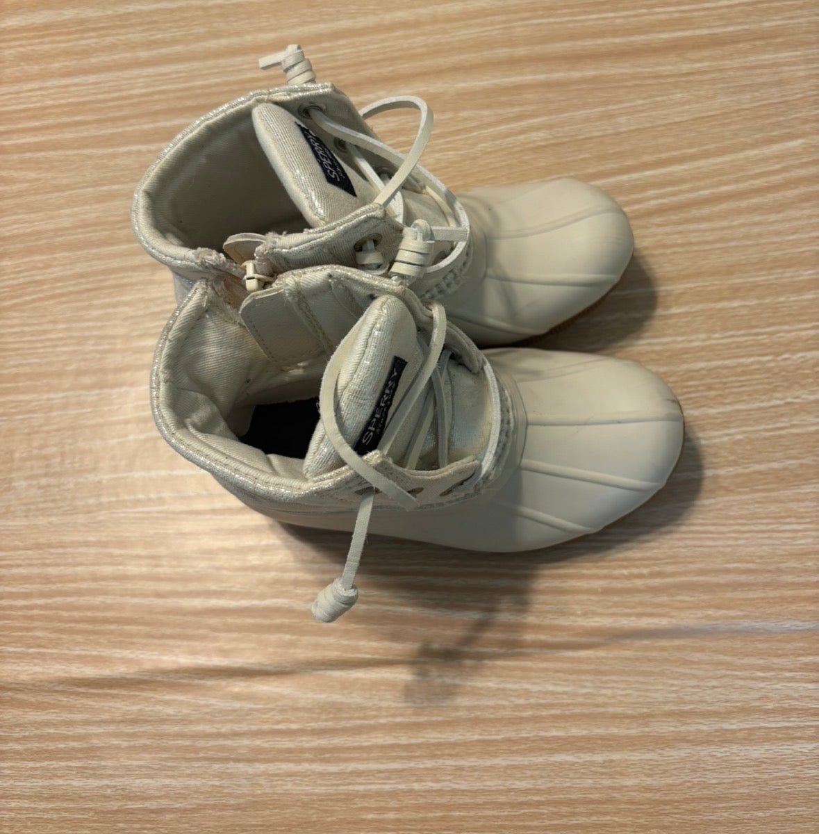 Seller #196 Toddler Girl Sperry White/Cream Duck Boots Size 8