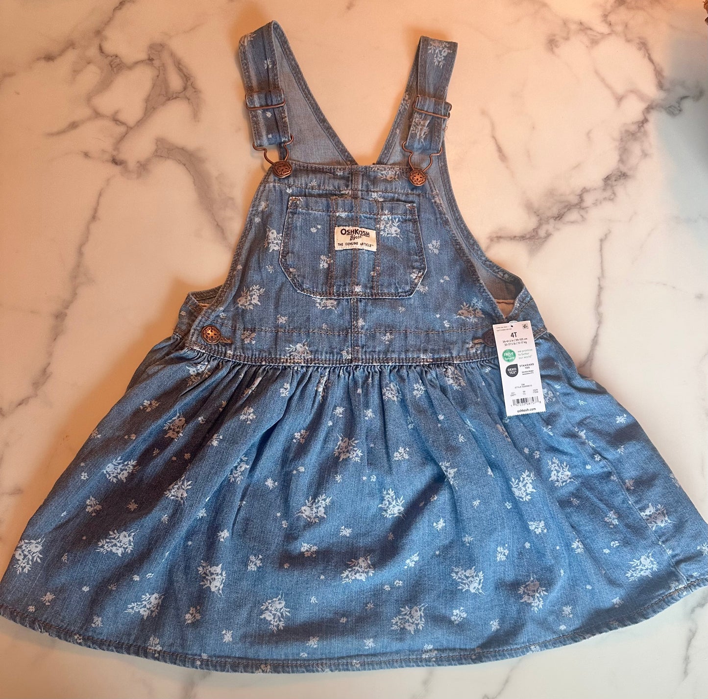 Seller #65 NWT Girls 4T OshKosh B'gosh Floral Denim dress