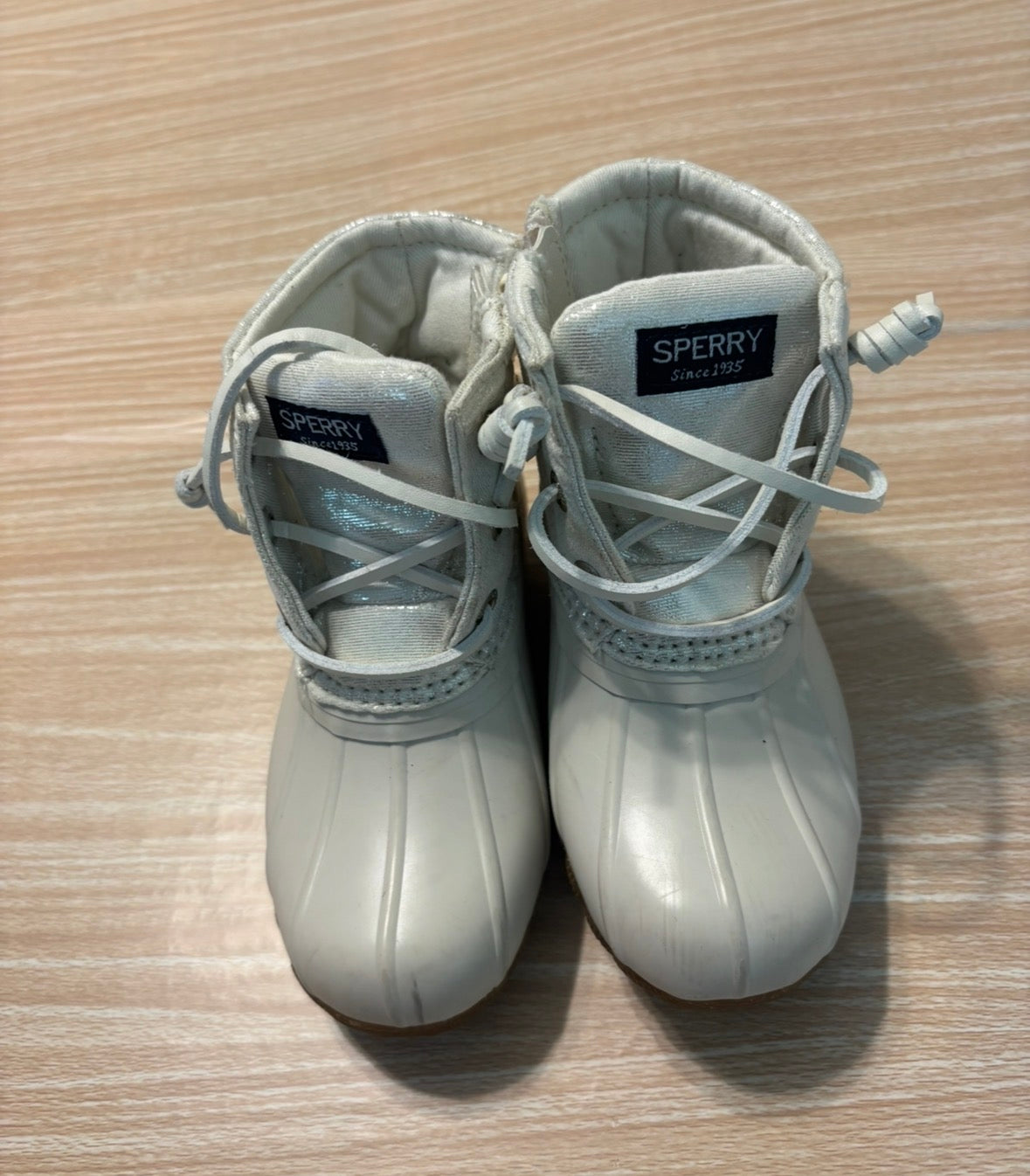 Seller #196 Toddler Girl Sperry White/Cream Duck Boots Size 8