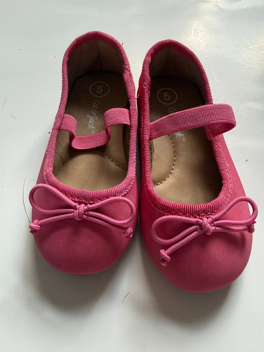 #116 Cat and Jack pink ballet flats girls size c5