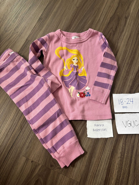 #138 - 18-24 Mo - VGUC Hanna Andersson - Rapunzel PJs - PU 45236
