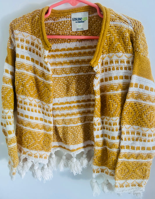 #15 Genuine Kids 3t Mustard Knit Cardigan with Tassels