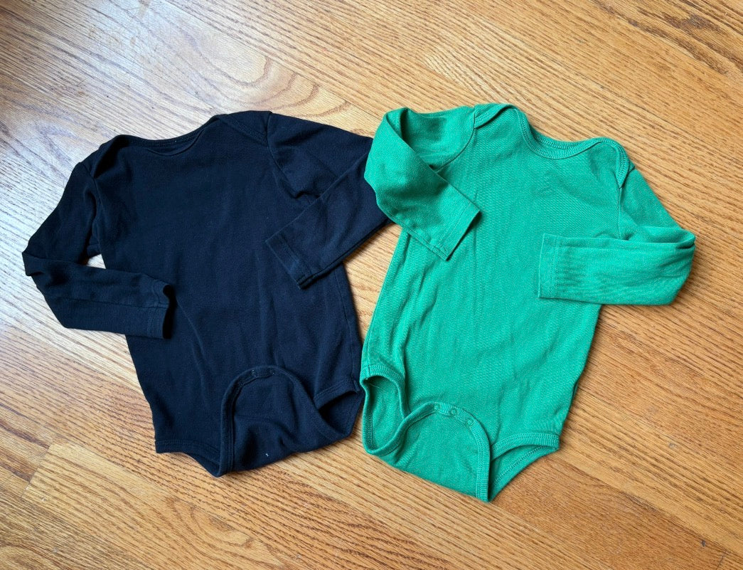 #22. Primary 18-24 months black and green onesies