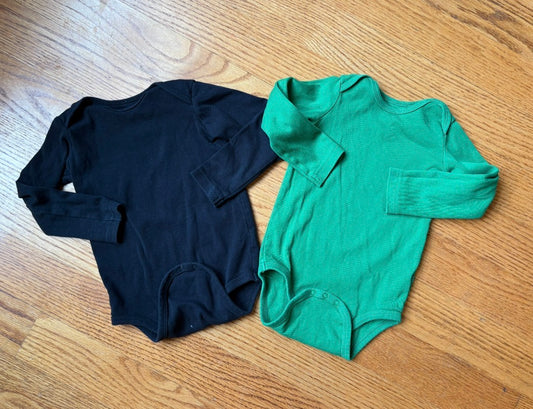 #22. Primary 18-24 months black and green onesies