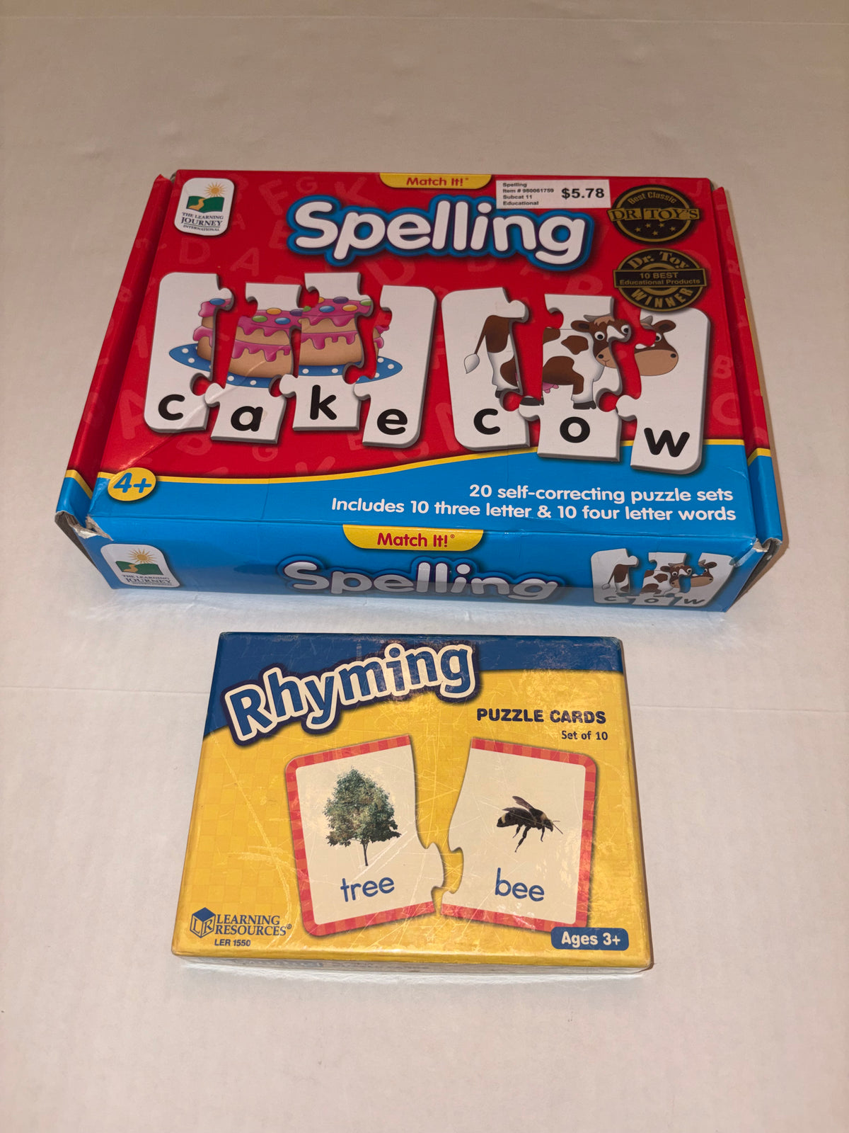 Seller 118 VGUC Spelling and Rhyming puzzles