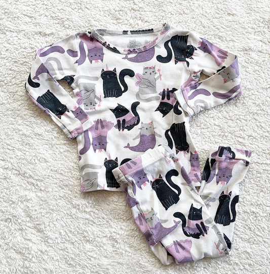 #58 Carters 18 M Girls Long Sleeve 2 Piece Kitty Pajamas