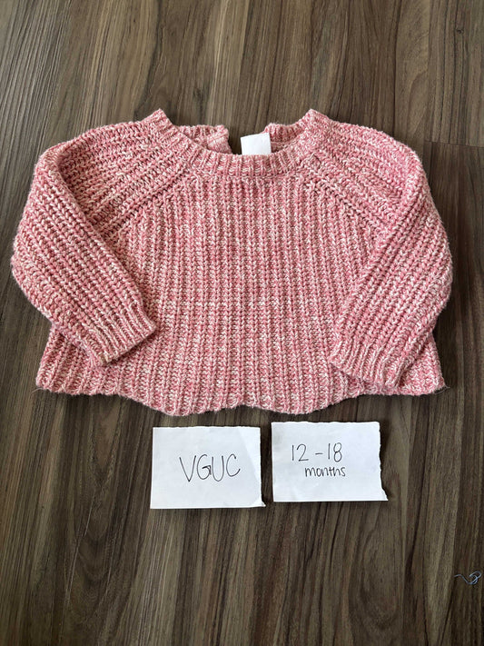 #138 - 12-18 Mo - VGUC Cropped Pink Sweater - PU 45236