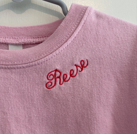 #146 - REDUCED Girls 3T "REESE" Pink Crewneck