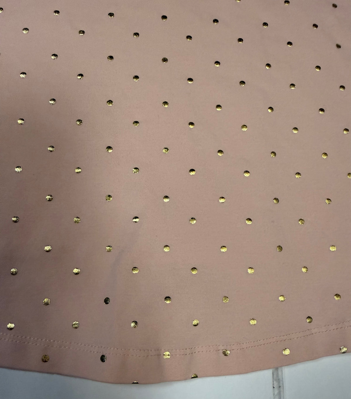 #141 Girls 5 (110) Hanna Andersson Pink  Dress with Gold Polka Dots
