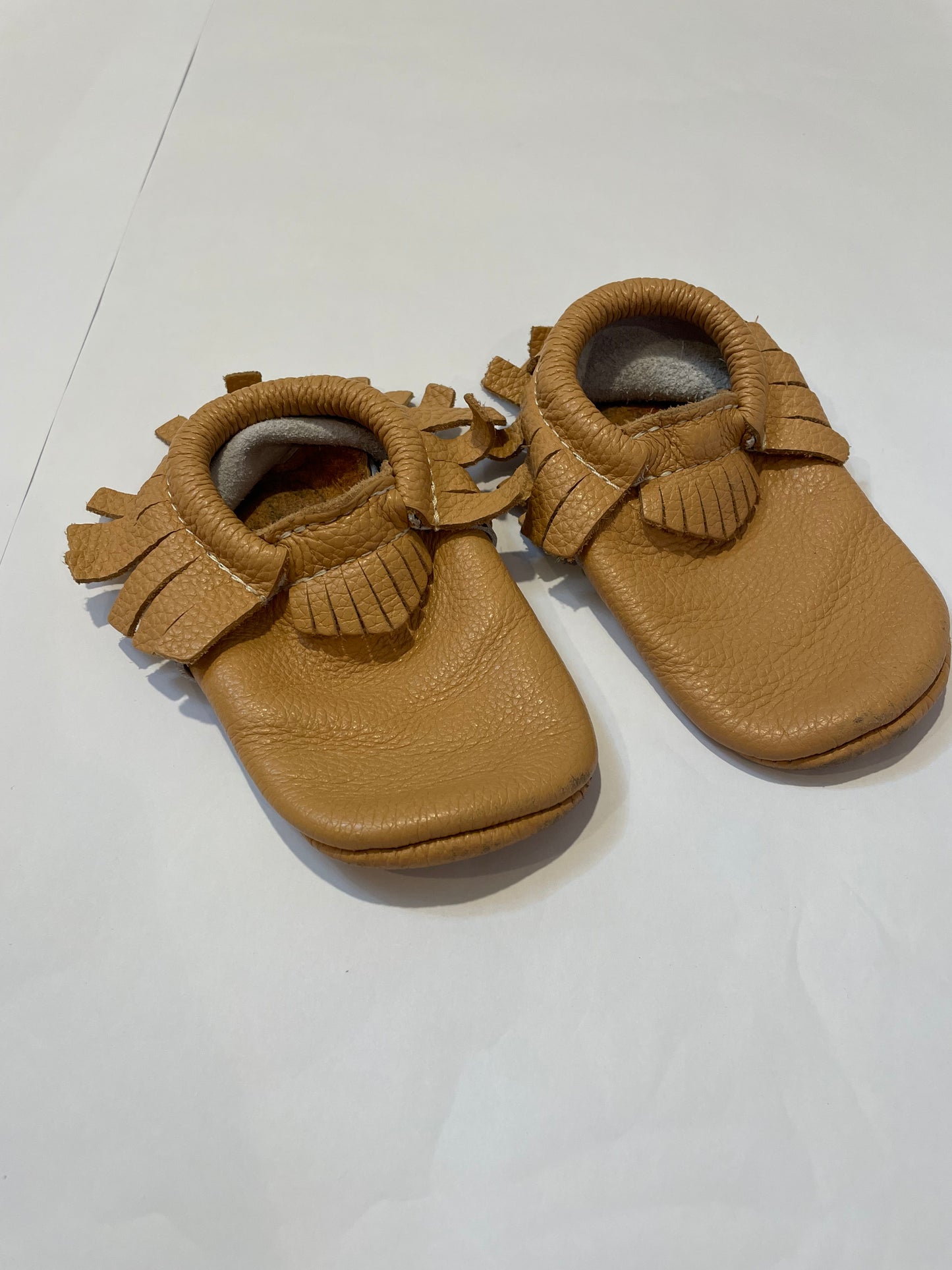 Freshly Picked Size 6 (Size 8.5 T) Mocs with Black/White Stripes GUC