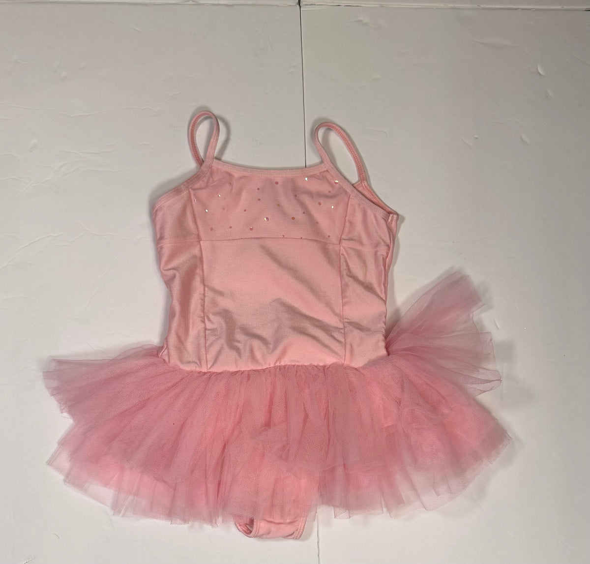 #141 Girls 5Y Sweet Honey Pink Leotard with Sparkles and Tulle Skirt