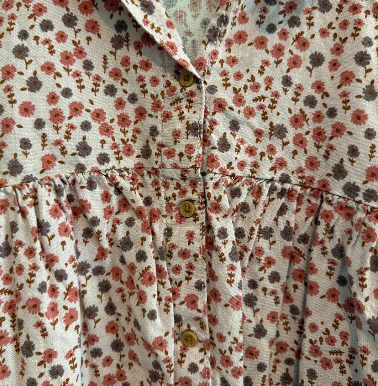 #146 - REDUCED 4T Little Co. Floral Long Sleeve Button Down Dress