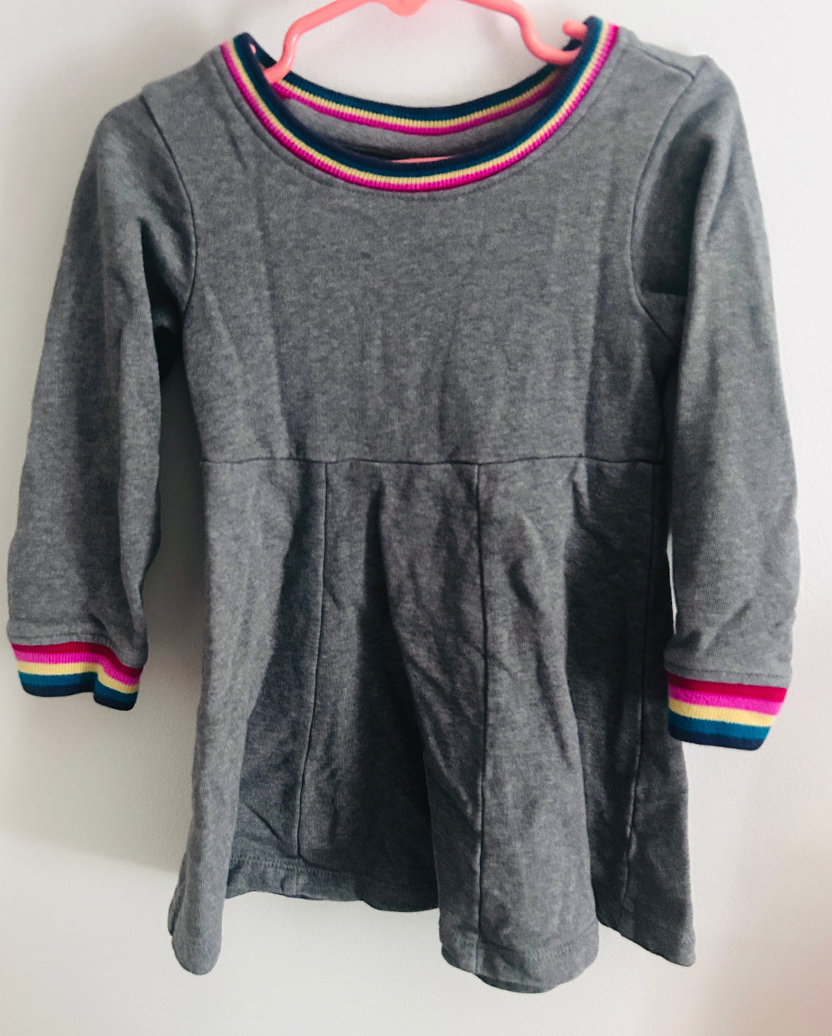 #15 Hanna Andersson 3t Rainbow Cuff Sweater Dress