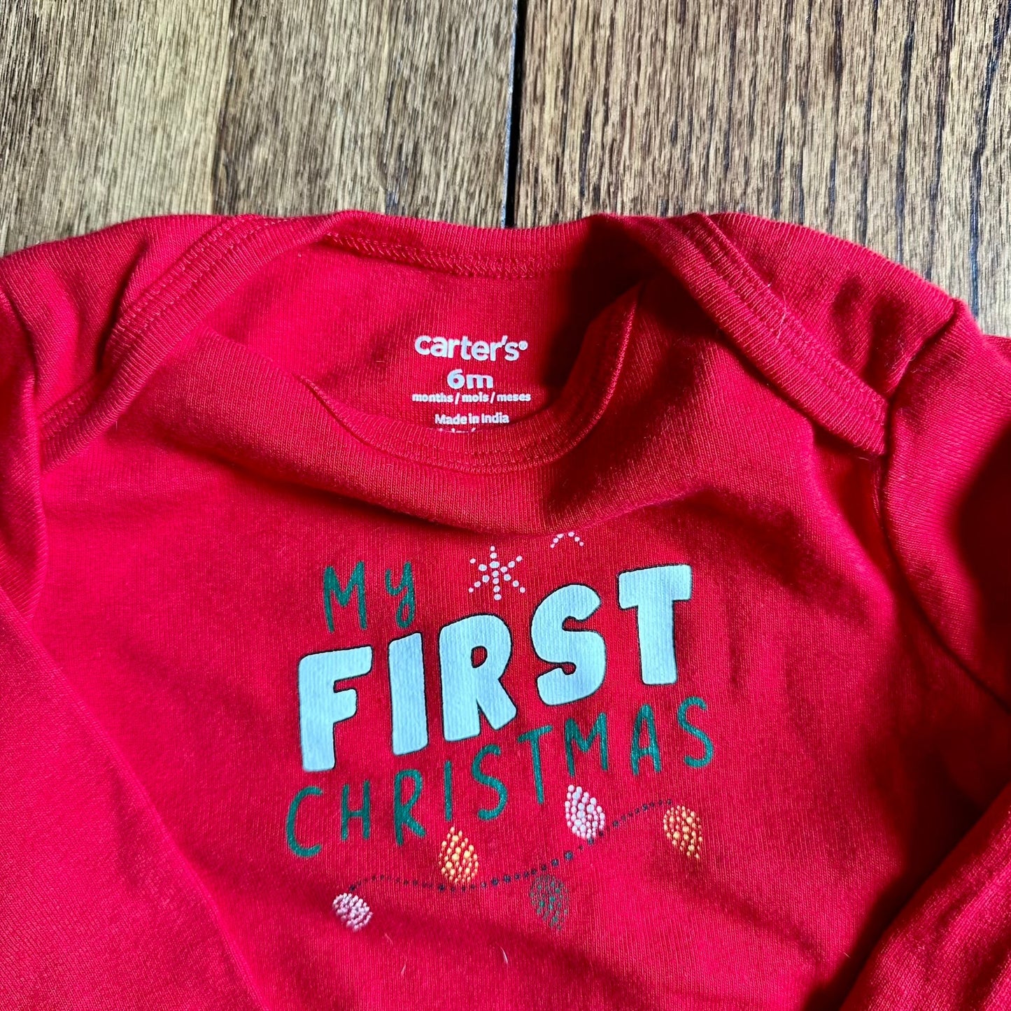 #95 EUC Carters "My First Christmas" Holiday Outfit Bundle, size 6 months REDUCED