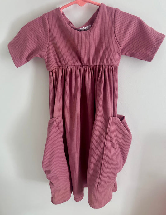 #15 Remie Girl 3t Ribbed Dress (sister match in 7Y)