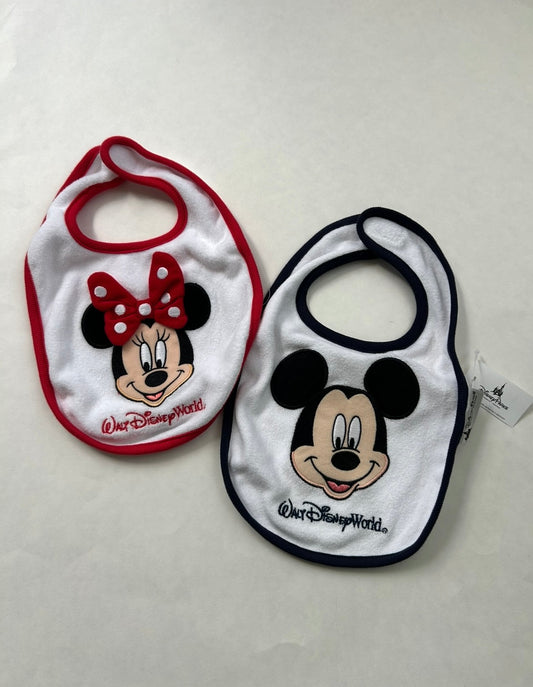 #200 Disney Mickey and Minnie bibs NWT