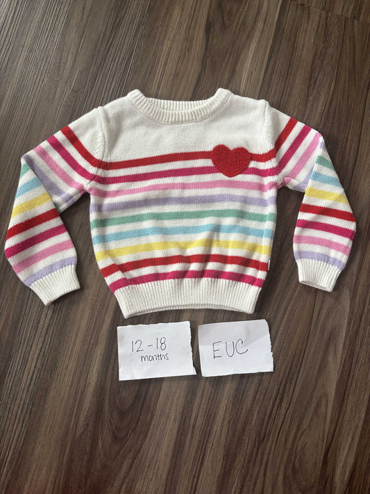 #138 - 12-18 Mo EUC Little Sleepies Multi Stripe Sweater