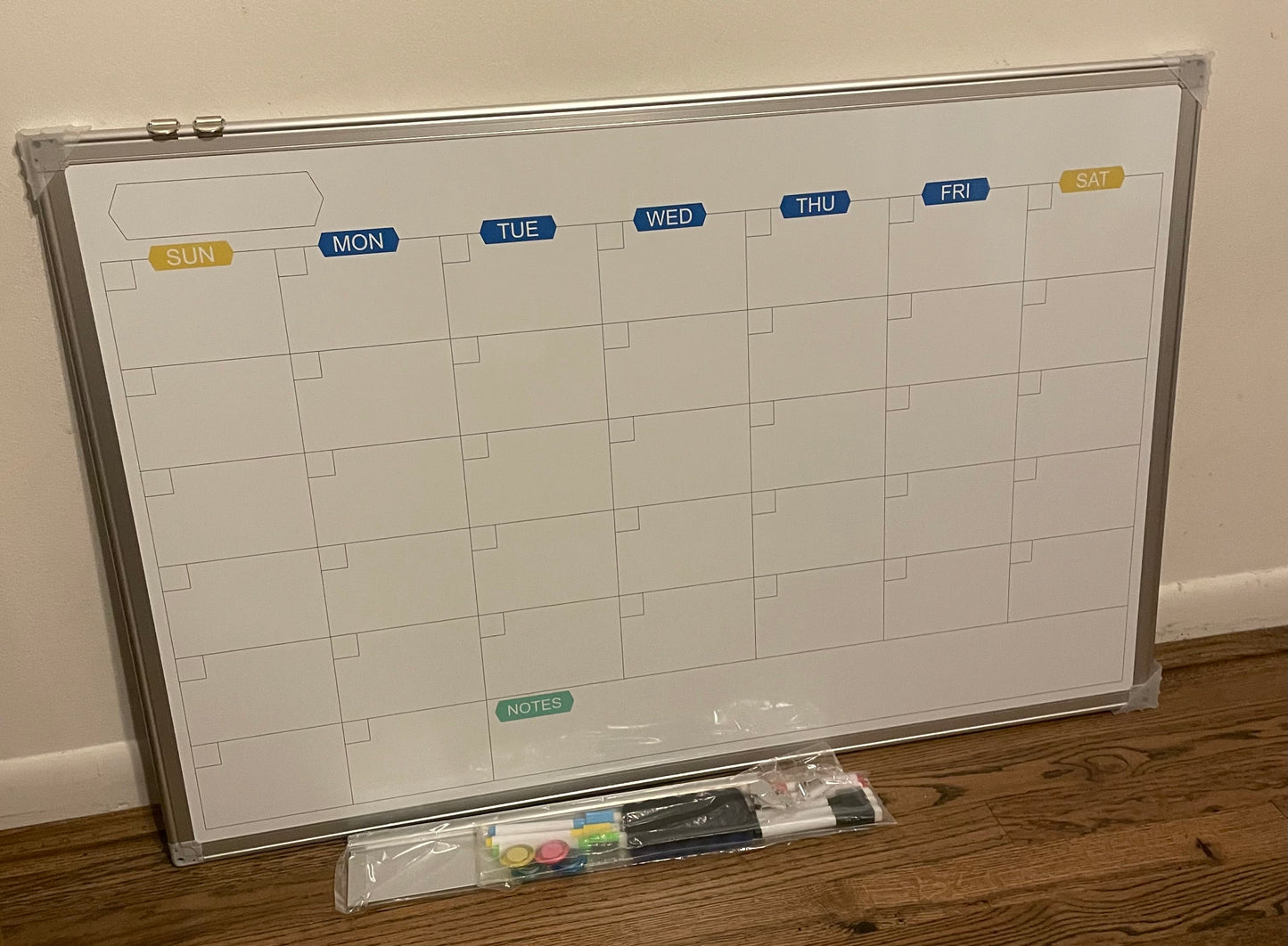 New Dry erase calendar whiteboard 36”x24” wall hanging.
