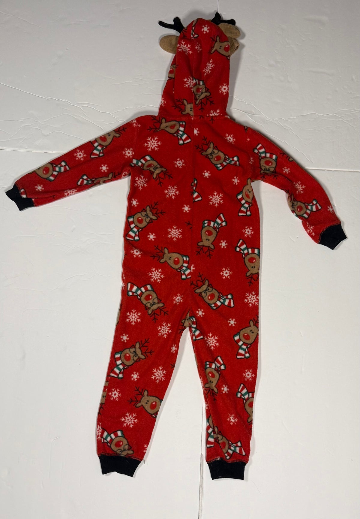 #141 Unisex 3T Rudolph Zip Pajamas with Hood