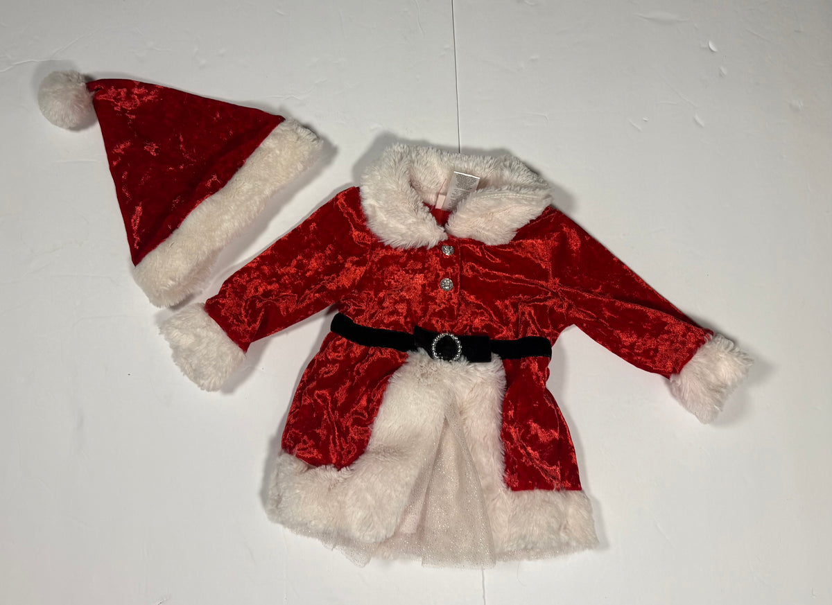 #141 Girls 12 Months Santa Outfit with Hat