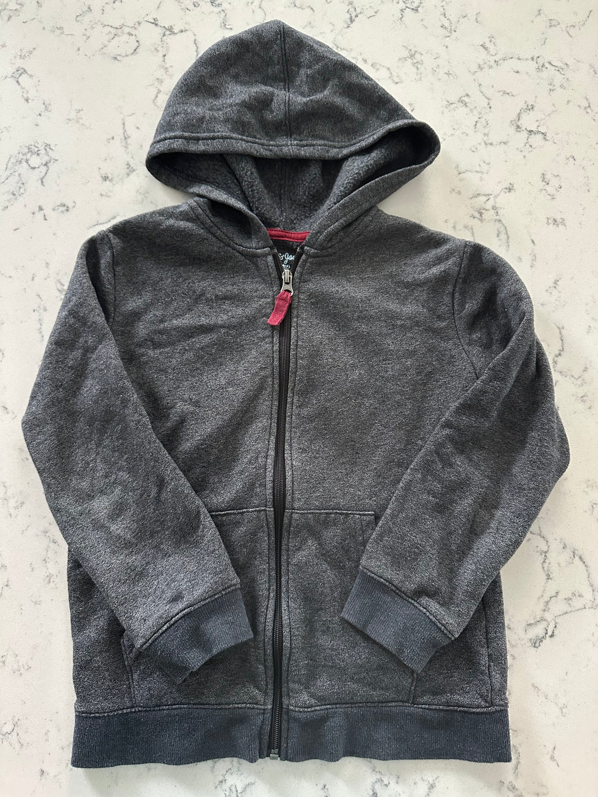 Seller 42, Cat & Jack Zip Hooded Sweatshirt, Heather Gray, Boys Size S (6/7) 1 of 2
