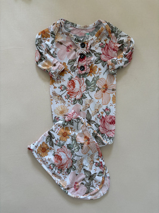 Seller #105 - NB - 3 Month Girls Gigi & Max Floral Gown VGUC