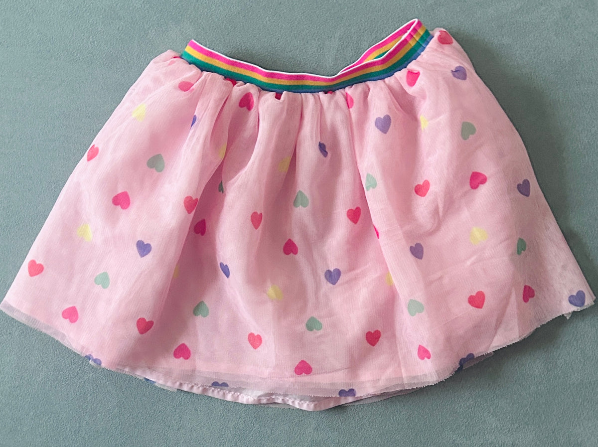#15 Old Navy 3t Pink/Rainbow Hearts Tutu Skirt