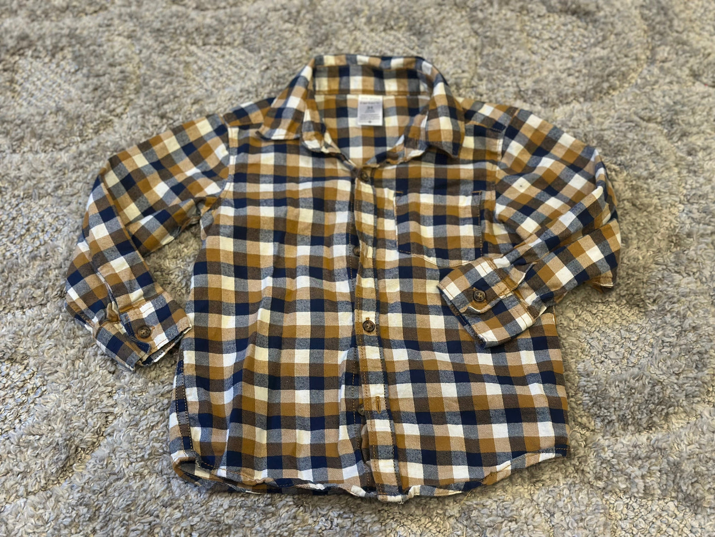 #16 Carter's Plaid Button Up - 3T