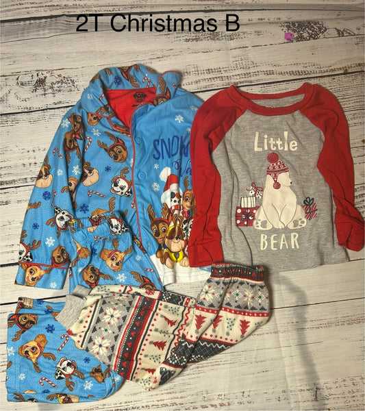 seller #62 4 pairs of 2T Christmas pajamas