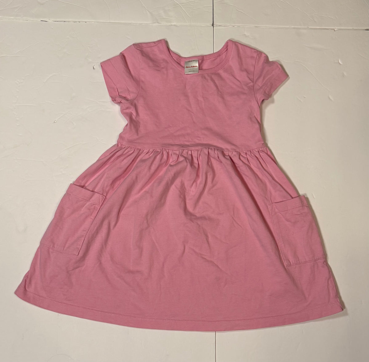 #141 Girls 5 Playground Dress Bundle - Old Navy Red and Hanna Andersson Pink Pocket Dress