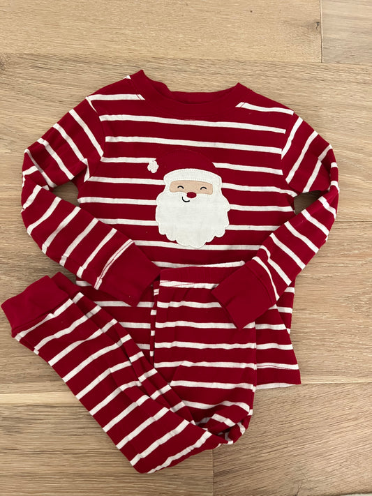 #110 Carter's Boys 2T Striped Santa Pajamas