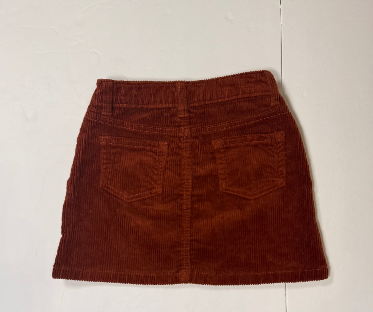 #141 Girls XS4/5 Cat and Jack Brown Corduroy Skirt