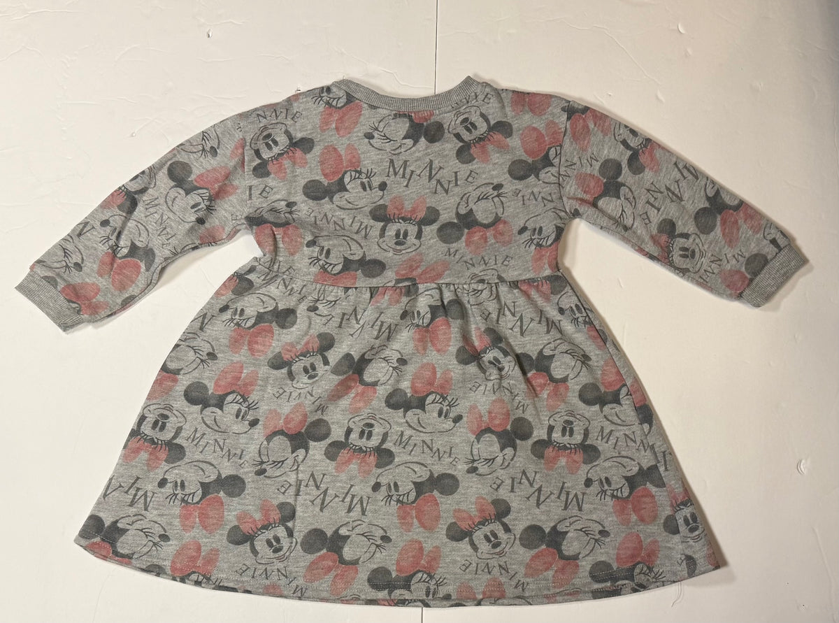 #141 Girls  5 Disney Junior Gray Minnie Mouse Sweatshirt Dress