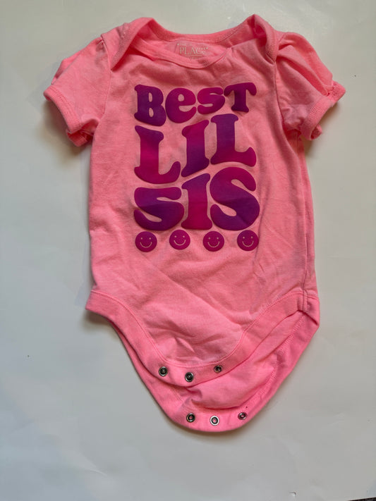 #116 Children’s Place best little sis onesie girls 12-18 months